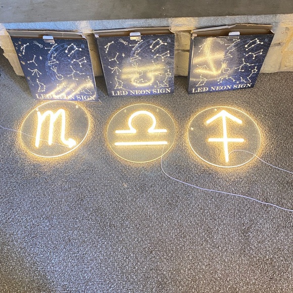 Set of 3 Led Neon Zodiac Signs - Picture 3 of 7